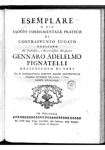 Martini - Esemplare, o sia Saggio fondamentale pratico di contrappunto - Complete Book