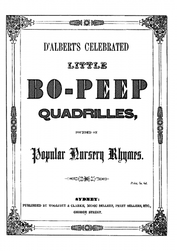 Albert - Little Bo-Peep Quadrilles - Score