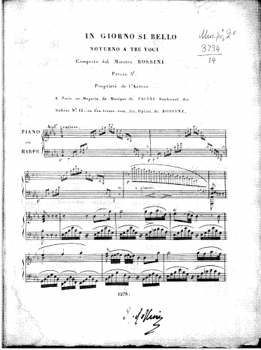 Rossini - Il giorno si bello - Score