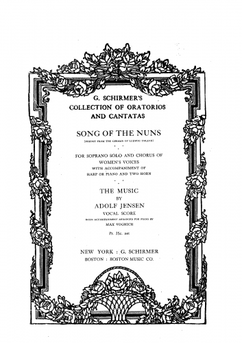 Jensen - 2 Uhland Choruse - Vocal Score Gesang der Nonnen (No. 1) - Score