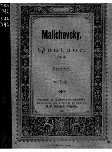 Maliszewski - String Quartet No. 1 in F major - Score