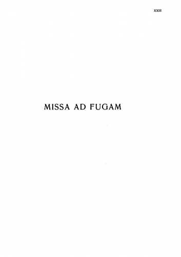 Josquin Desprez - Missa Ad Fugam - Score
