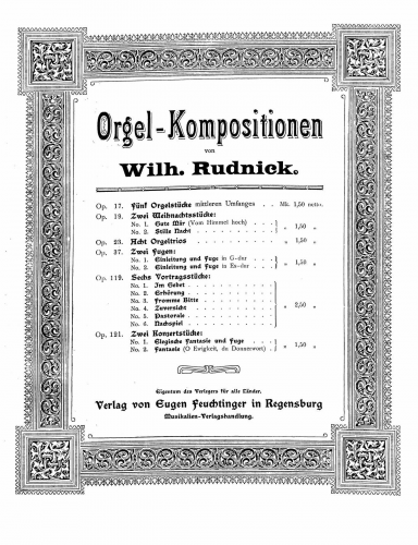 Rudnick - 2 Konzertstücke, Op. 121 - Score