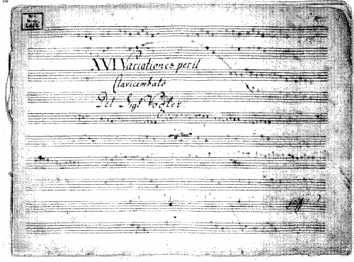 Vogler - 16 Variations for Harpsichord in F major - Score