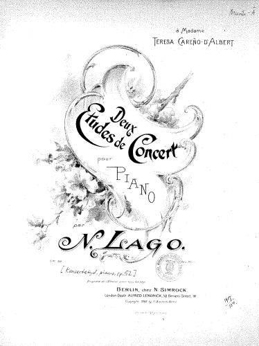 Netzel - Deux Etudes de Concert - Score
