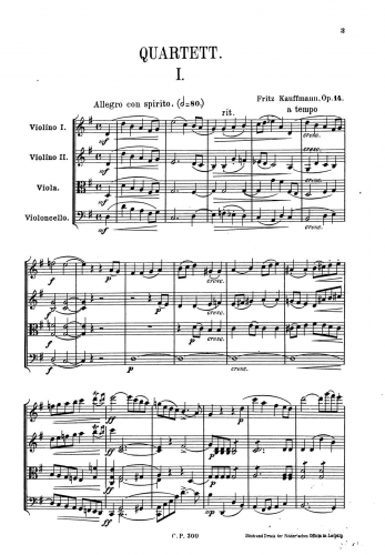Kauffmann - Quartett - Score