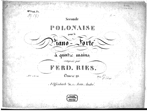 Ries - Polonaise No. 2, Op. 93 - Score
