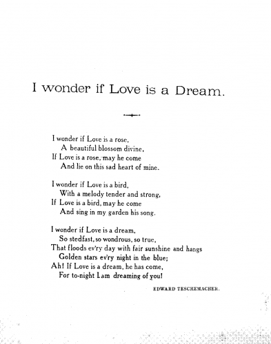 Forster - I Wonder If Love Is A Dream - Score