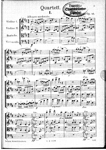 Klughardt - String Quartet No. 2, Op. 61 - Scores - Score