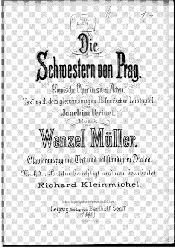 Müller - Die Schwestern von Prag - Vocal Score - Score