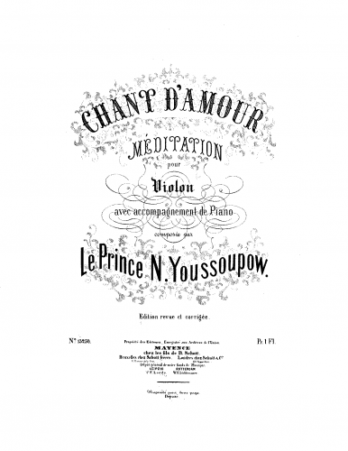 Yusupov - Chant d'Amour - Score