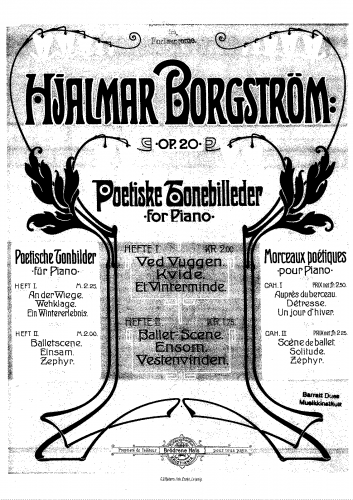 Borgstrøm - Poetische Tonbilder, Op. 20 - Score