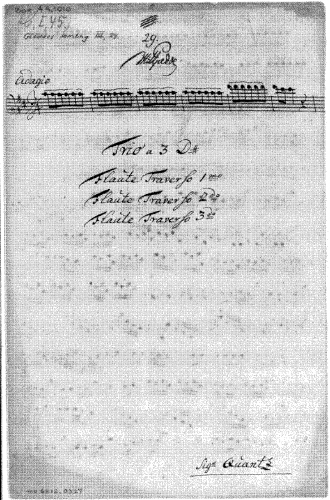 Quantz - Trio a 3 flauti traversi (QV 3:3.2) - Scores and Parts - Score