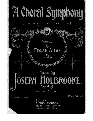 Holbrooke - A Dramatic Choral Symphony, Op. 48 - Vocal Score - Score