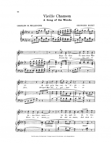 Bizet - Vieille chanson - Score
