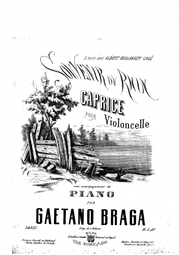 Braga - Souvenir du Rhin - Piano score and Cello part