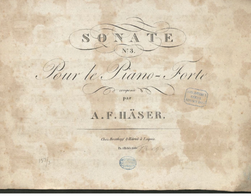 Haeser - Piano Sonata No. 3 in E-flat major - Score