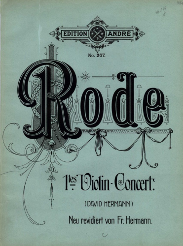 Rode - Violin Concerto No. 1, Op. 3 - For Violin and Piano (Hermann)