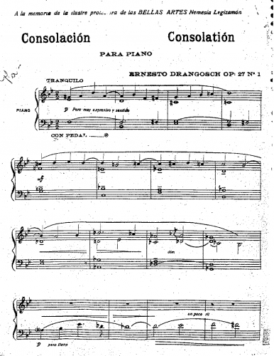 Drangosch - 3 Piezas por Piano, Op. 27 - Score