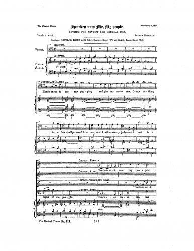 Sullivan - Anthem for Advent and general use. - Score
