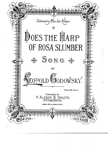 Godowsky - Does the Harp of Rosa Slumber? - Score