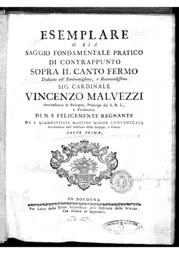 Martini - Esemplare, o sia Saggio fondamentale pratico di contrappunto - Complete Book