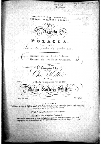 Keller - Arietta alla Polacca - Score