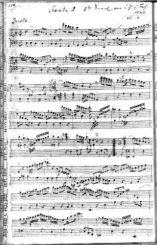 Bach - Sonata in E minor, Wq.59/1 (H.281) - Score