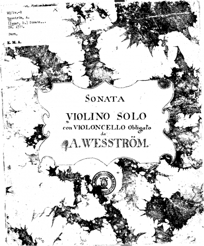Wesström - Sonata for Violin and Cello - Score
