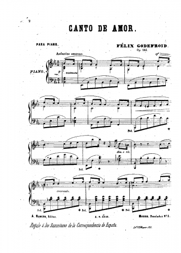 Godefroid - Chanson d'amour - Score