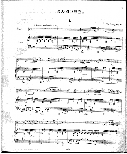 Gouvy - Violin Sonata, Op. 61 - Score