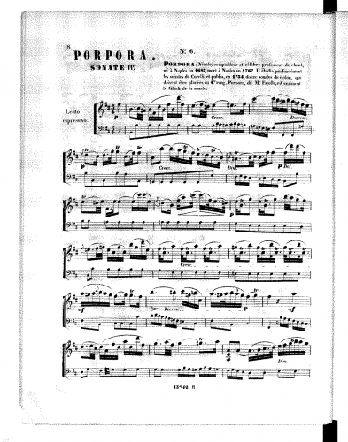 Porpora - Violin Sonata in B minor - Lento espressivo; Presto