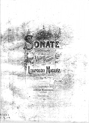 Miguez - Sonata para violino e piano - Piano score