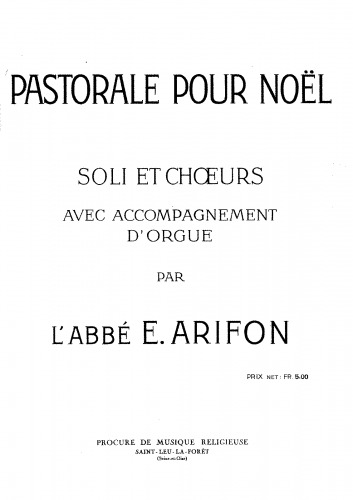 Arifon - Pastorale pour Noël - Score