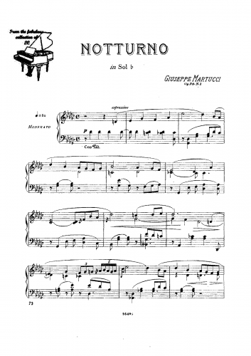 Martucci - Nocturnes, Op. 70 - Piano Score - Score