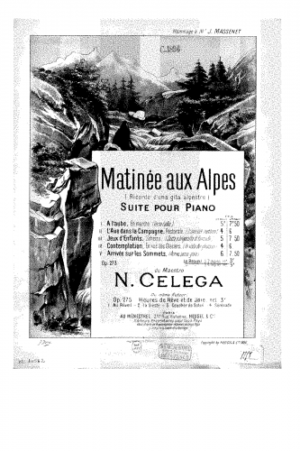 Celega - Matinée aux Alpes, Op. 273 - Score