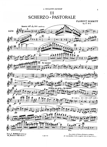 Schmitt - Scherzo-pastorale, Op. 17 - Score