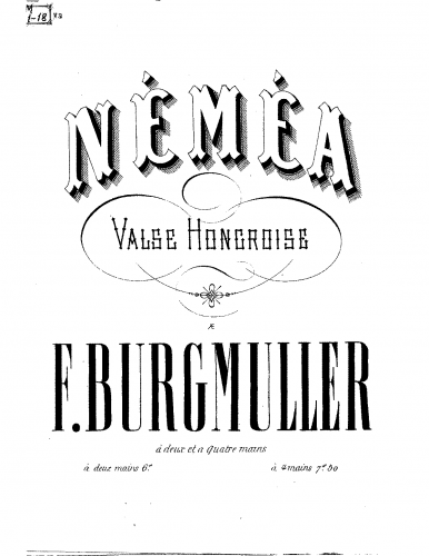 Burgmüller - Valse hongroise sur 'Néméa' - Score