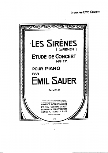 Sauer - Concert Etudes Nos.11-20 - Etude No. 17, complete score
