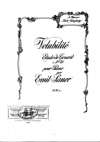 Sauer - Concert Etudes Nos.11-20 - Etude No. 18, complete score