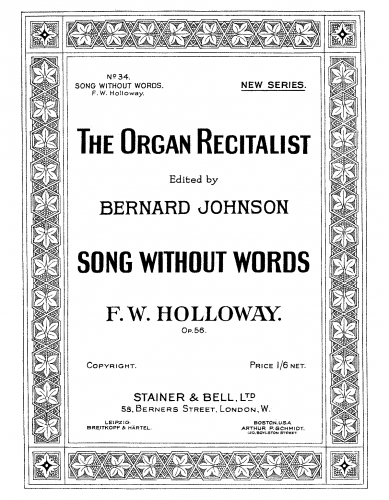 Holloway - Song without Words - Score