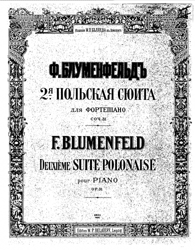 Blumenfeld - Suite Polonaise No. 2, Op. 31 - Score