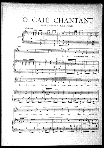 Fragna - 'O cafè chantant - Score
