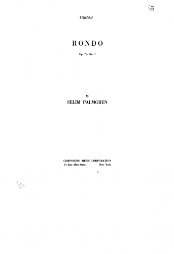 Palmgren - Eight Piano Pieces, Op. 75 - Piano Score