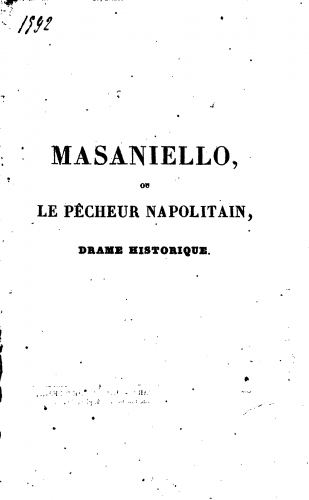Carafa - Masaniello - Vocal Score - Livret