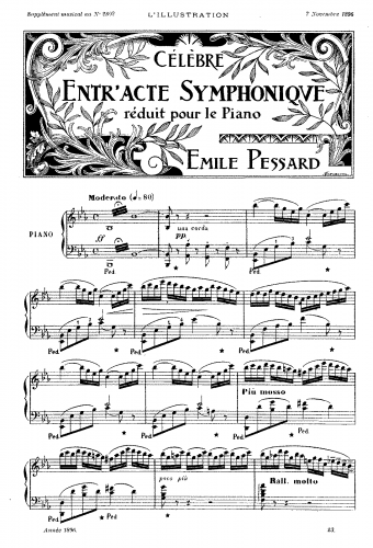 Pessard - Célèbre Entre´acte Symphonique - For Piano solo - Score