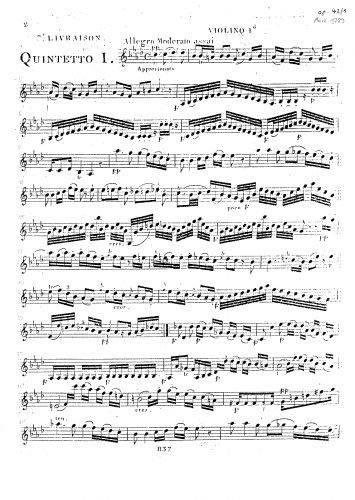 Boccherini - 4 String Quintets - Quintet in F minor, G.348 (Op. 42/1) - Alto Violoncello (alternate for cello 1)