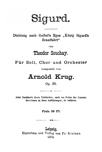 Krug - Sigurd - Librettos - Complete Book