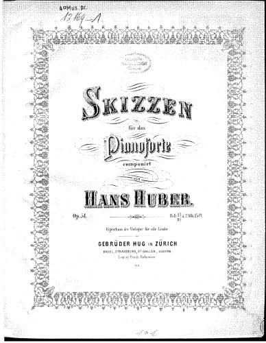 Huber - 5 Skizzen - Score