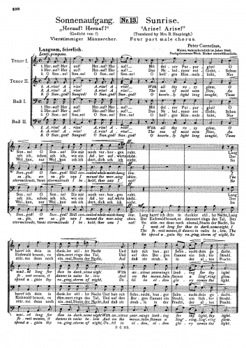 Cornelius - Sonnenaufgang - Score